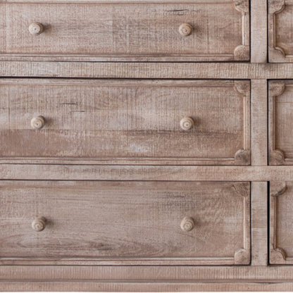 Natural Solid Wood Six Drawer Double Dresser image 3