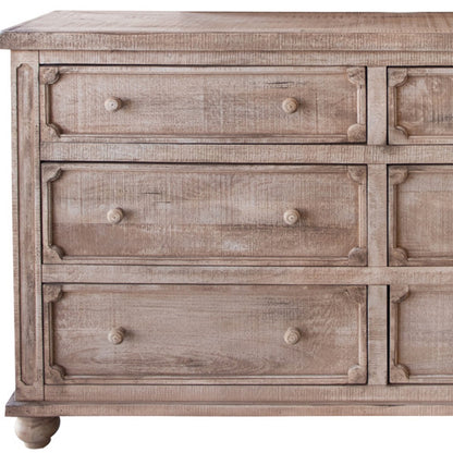 Natural Solid Wood Six Drawer Double Dresser image 4