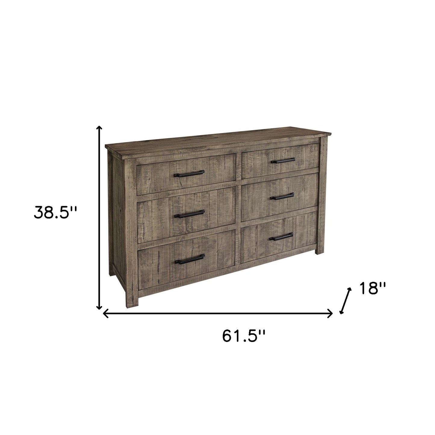 Brown MDF 3-Drawer Dresser
