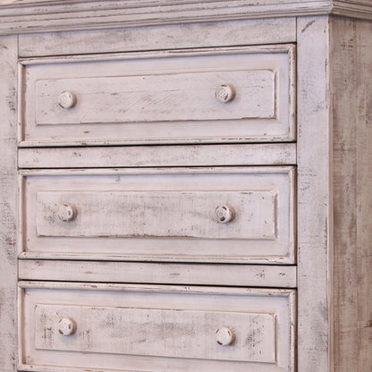 White Solid Wood Five Drawer Dresser image 3