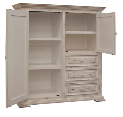 White Solid Wood Three Drawer Gentlemans Chest image 3