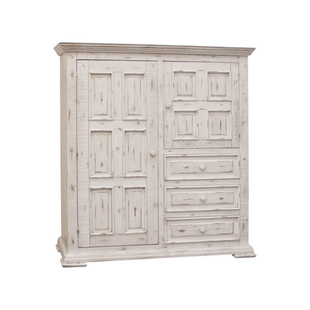 White Solid Wood Three Drawer Gentlemans Chest image 2