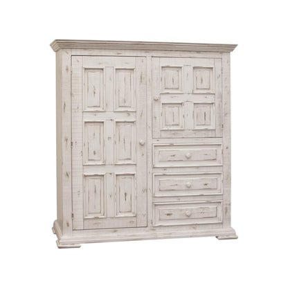 White Solid Wood Three Drawer Gentlemans Chest image 2