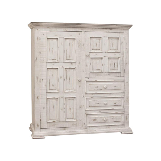 White Solid Wood Three Drawer Gentlemans Chest image 2