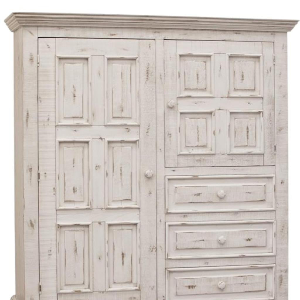 White Solid Wood Three Drawer Gentlemans Chest image 5