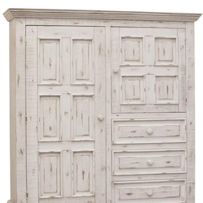 White Solid Wood Three Drawer Gentlemans Chest image 5