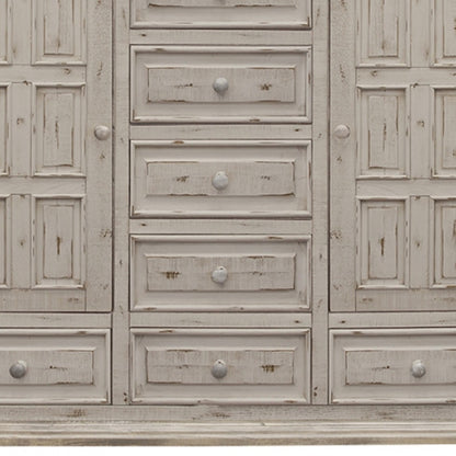 Dark Walnut Veneer Steel And Concrete Dresser With 6 Drawers