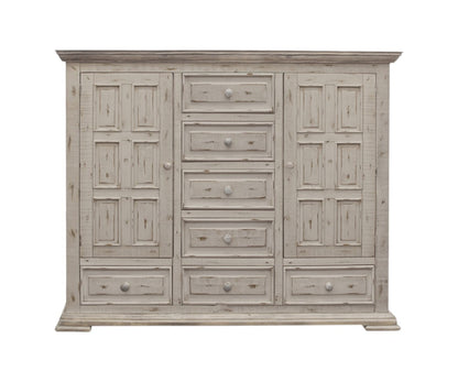 White Solid Wood Seven Drawer Gentlemans Chest image 2