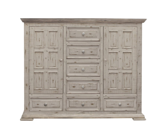 White Solid Wood Seven Drawer Gentlemans Chest image 2
