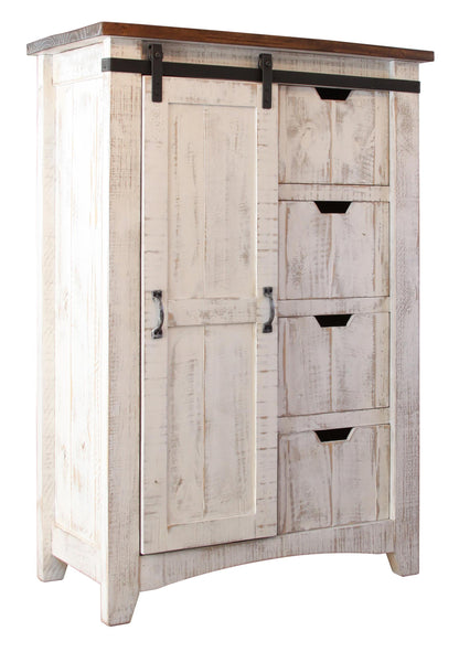 Brown And White Solid Wood Four Drawer Combo Dresser image 2
