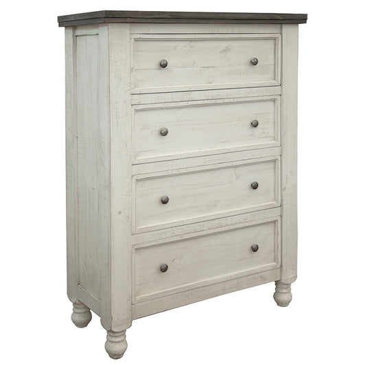 Gray And Ivory Solid Wood Four Drawer Dresser image 2