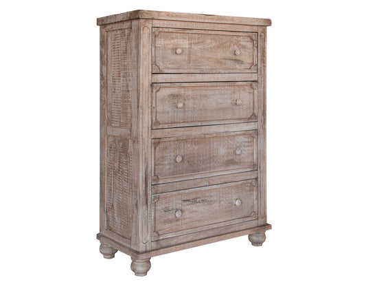 Natural Solid Wood Four Drawer Dresser image 2
