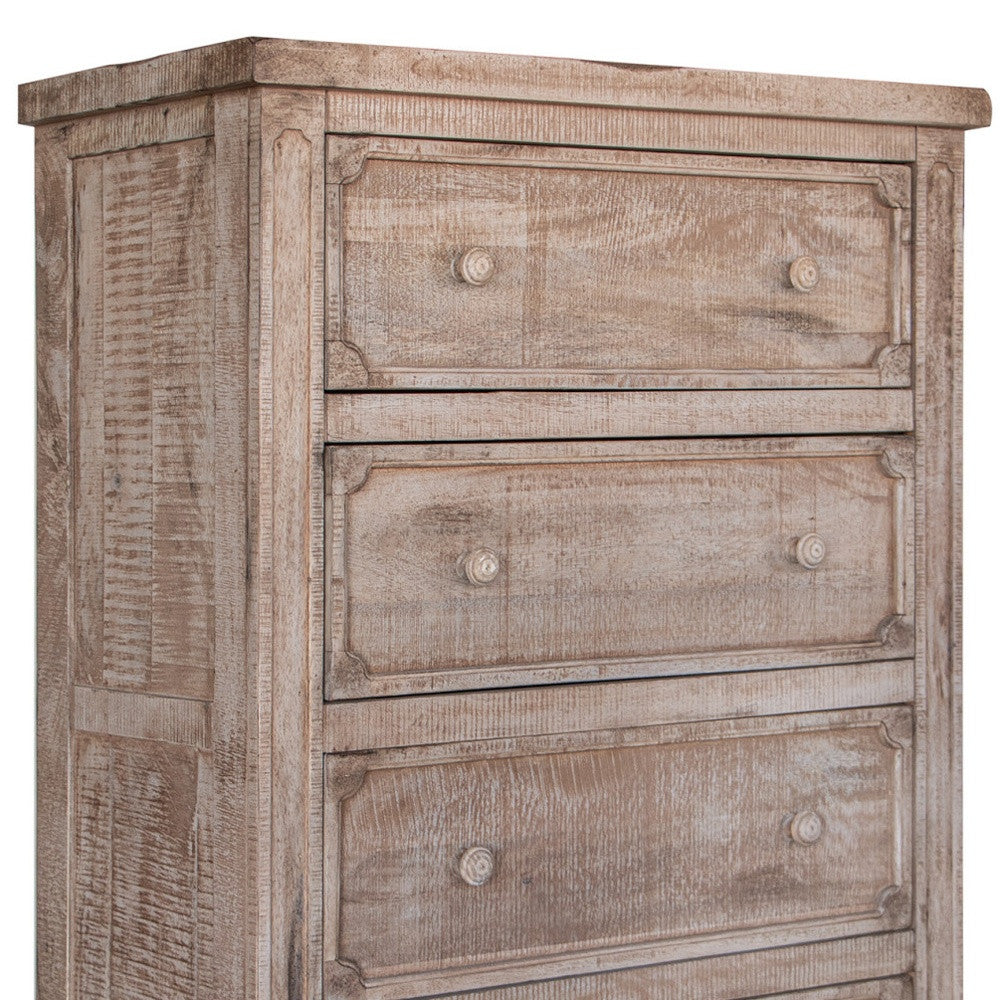 Natural Solid Wood Four Drawer Dresser image 4