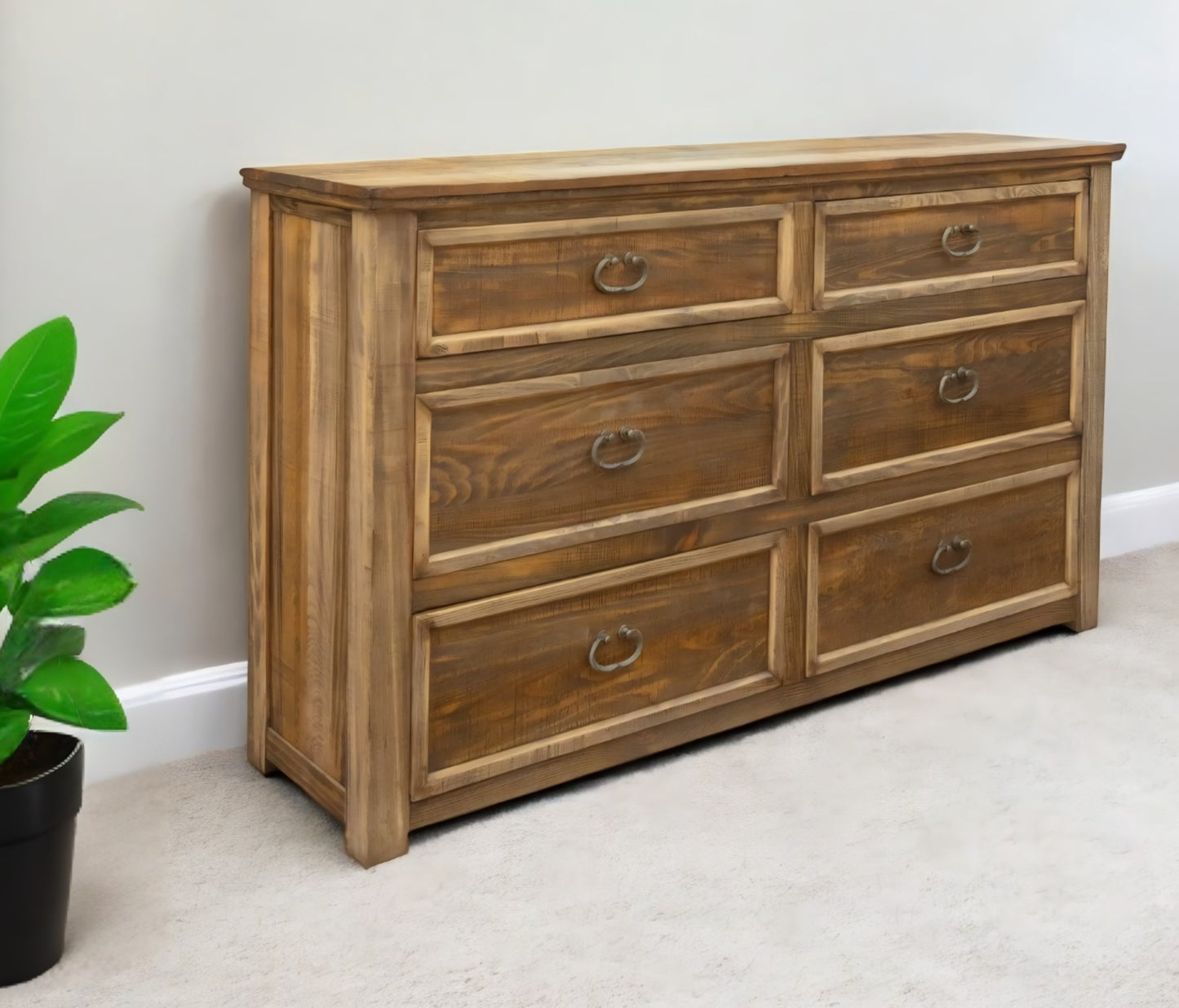 Brown 3-Drawer Double Dresser