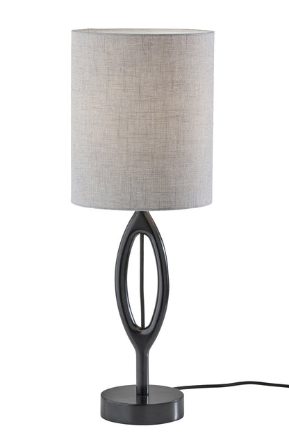 Black Solid Wood Table Lamp w/ Shade