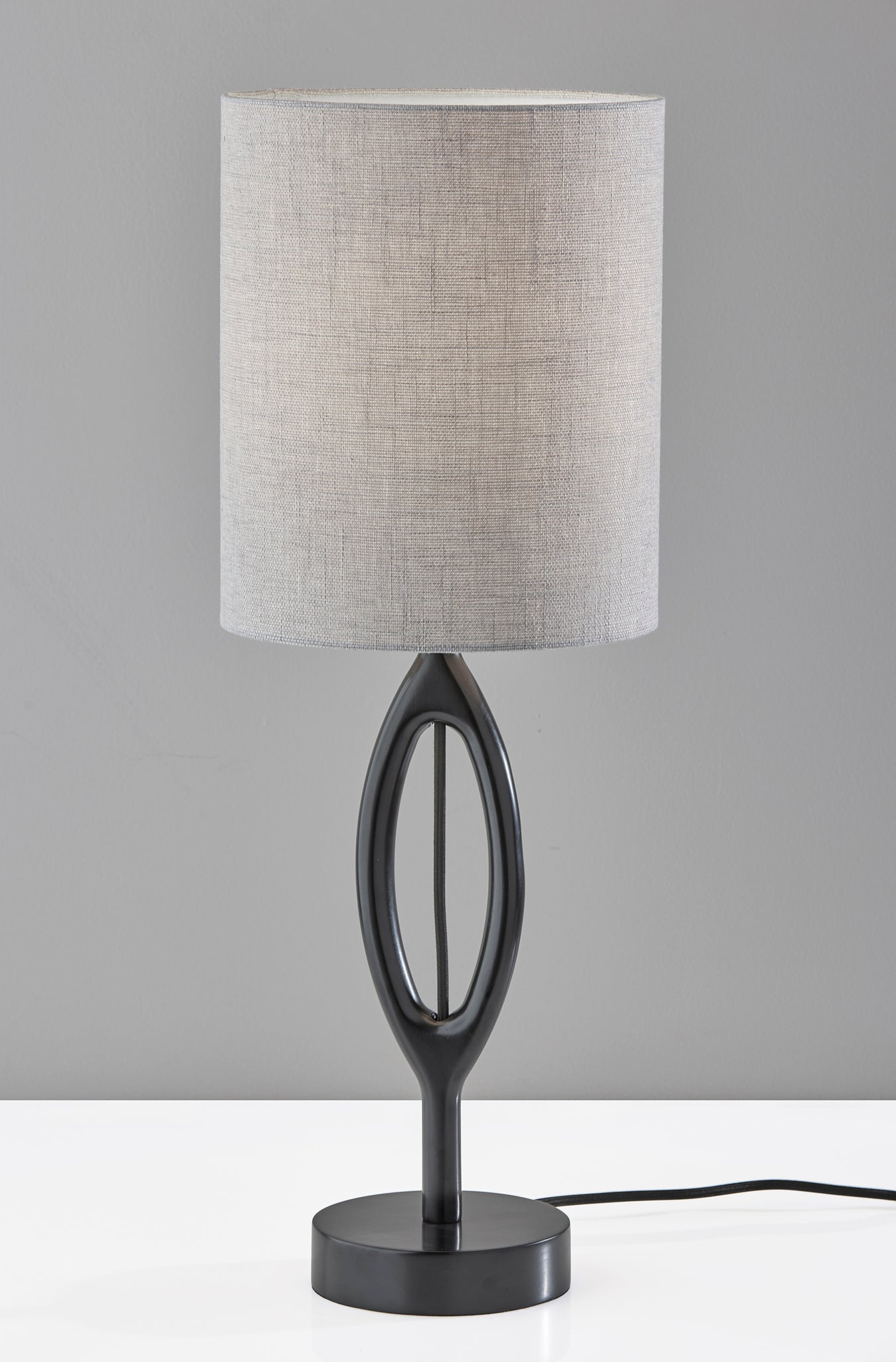 Black Solid Wood Table Lamp w/ Shade