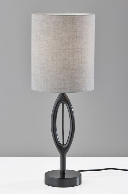 Black Solid Wood Table Lamp w/ Shade