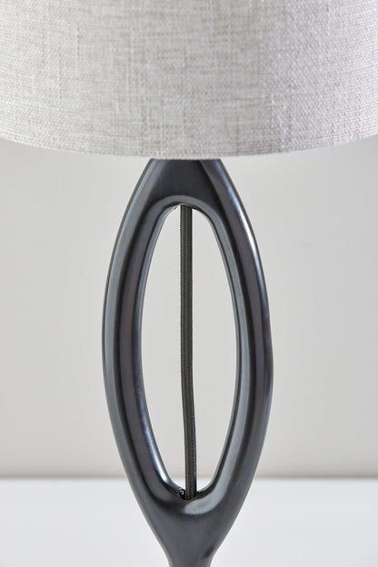 Black Solid Wood Table Lamp w/ Shade