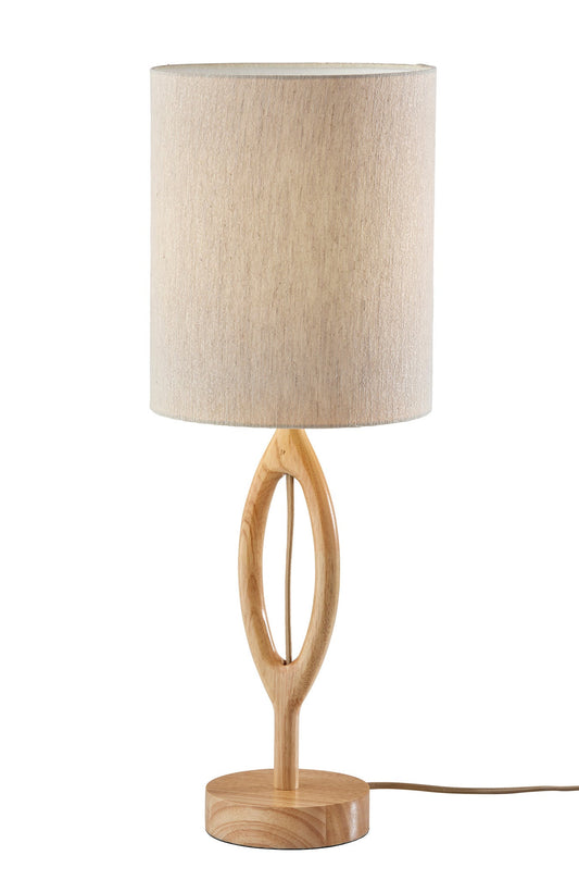 Natural Solid Wood Table Lamp w/ Shade