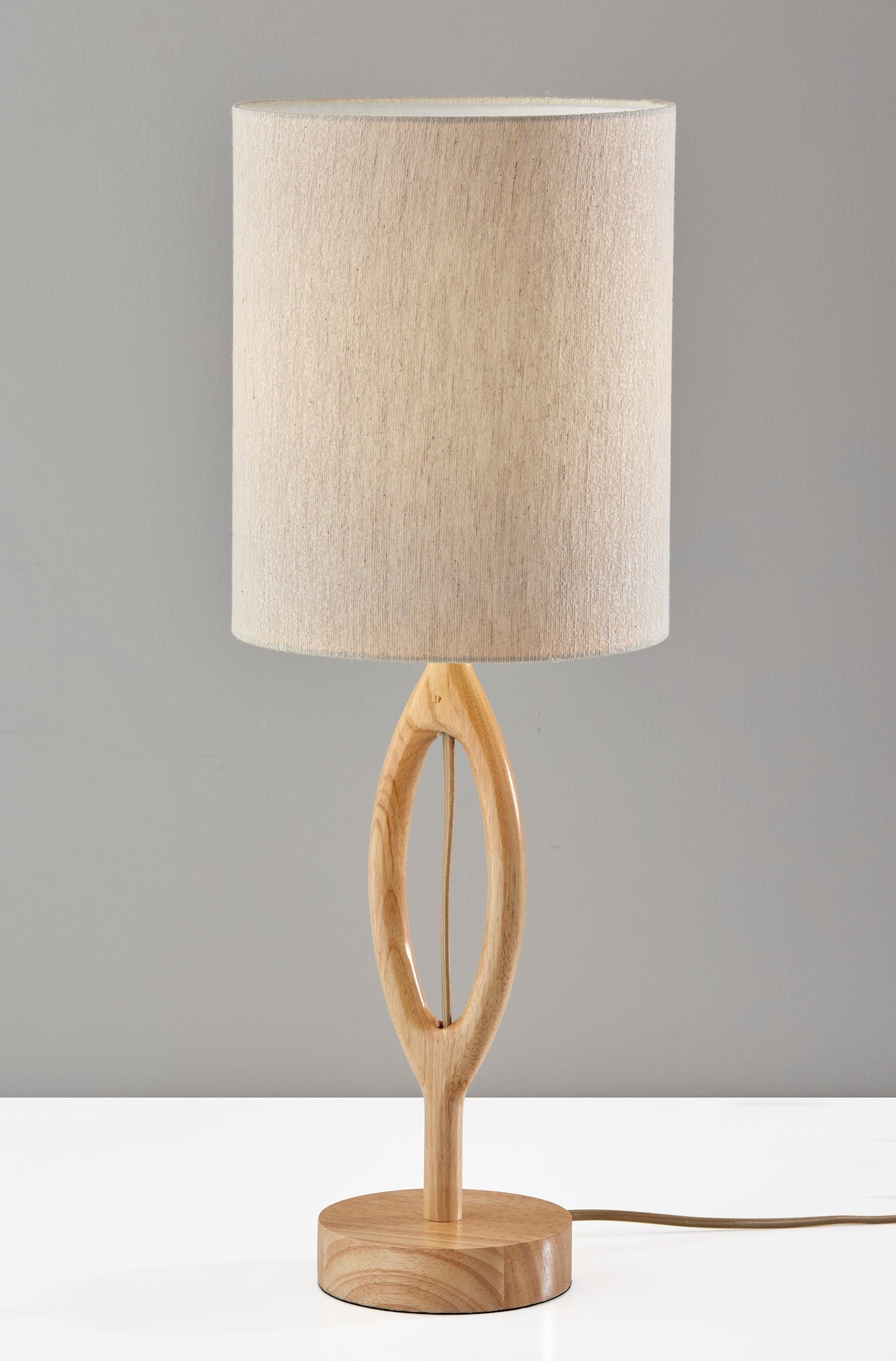 Natural Solid Wood Table Lamp w/ Shade