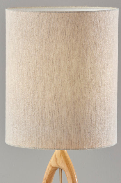 Natural Solid Wood Table Lamp w/ Shade