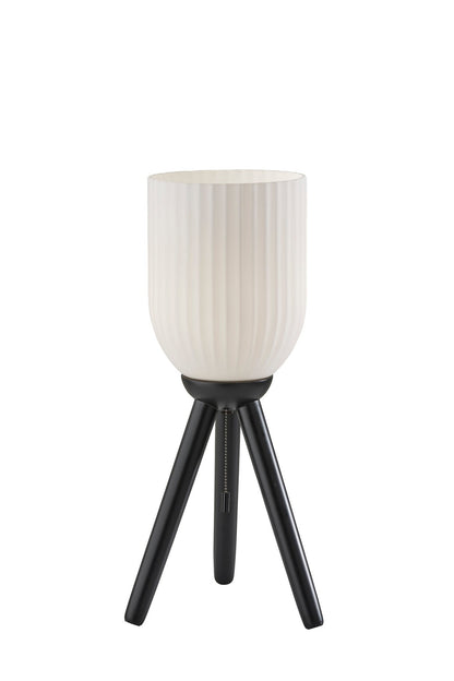 Black Solid Wood Tripod Table Lamp w/ Shade