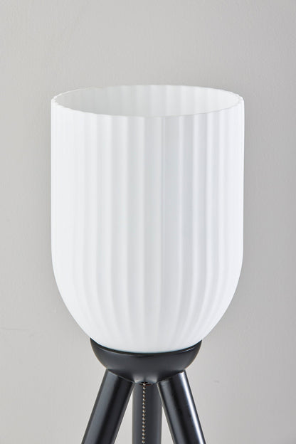 Black Solid Wood Tripod Table Lamp w/ Shade