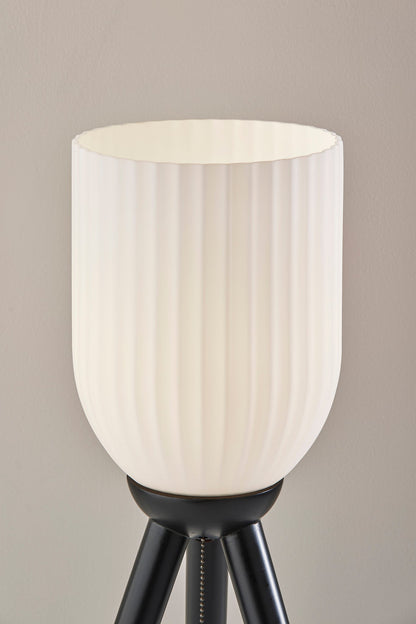 Black Solid Wood Tripod Table Lamp w/ Shade