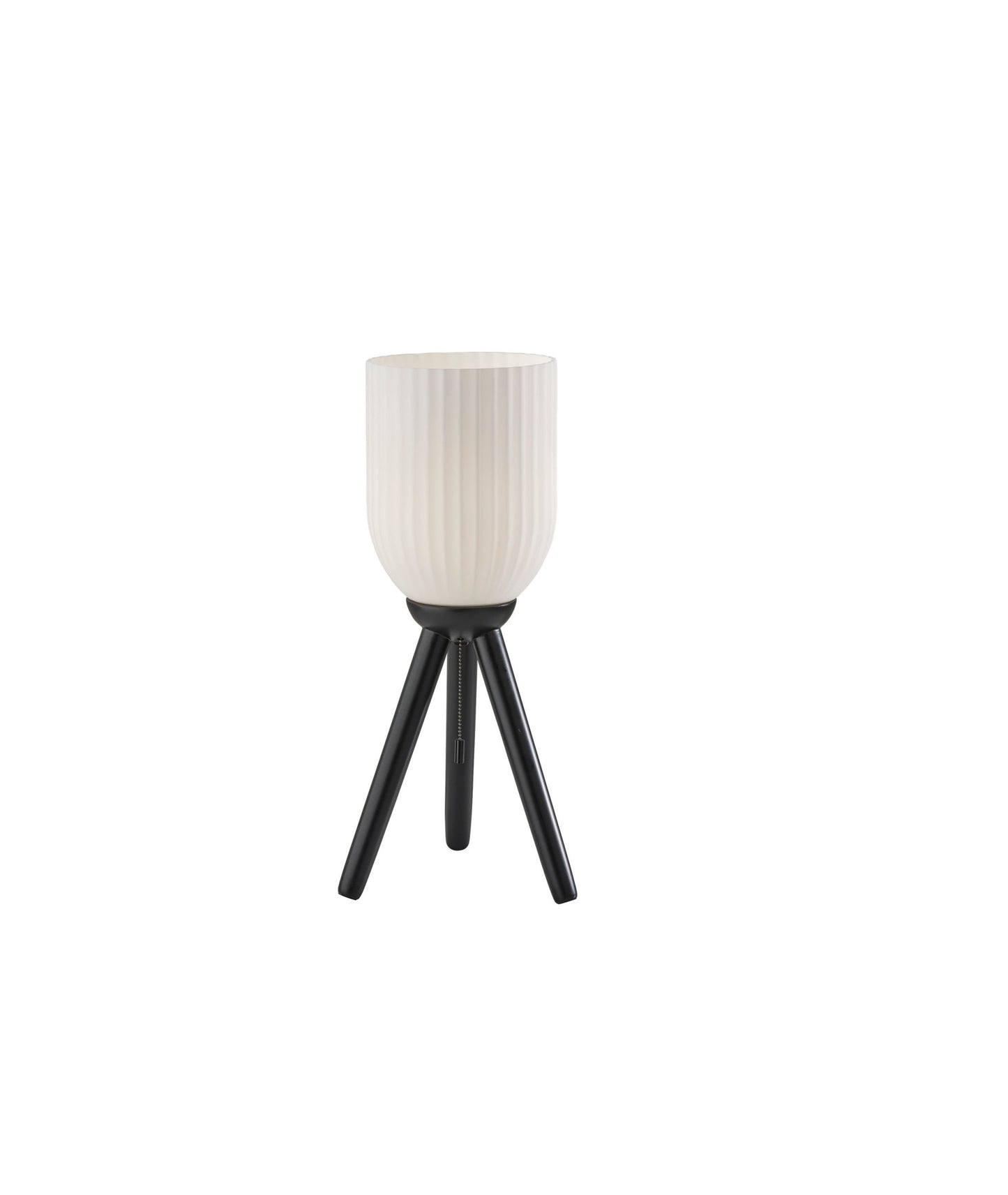 Black Solid Wood Tripod Table Lamp w/ Shade