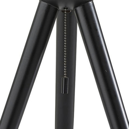 Black Solid Wood Tripod Table Lamp w/ Shade