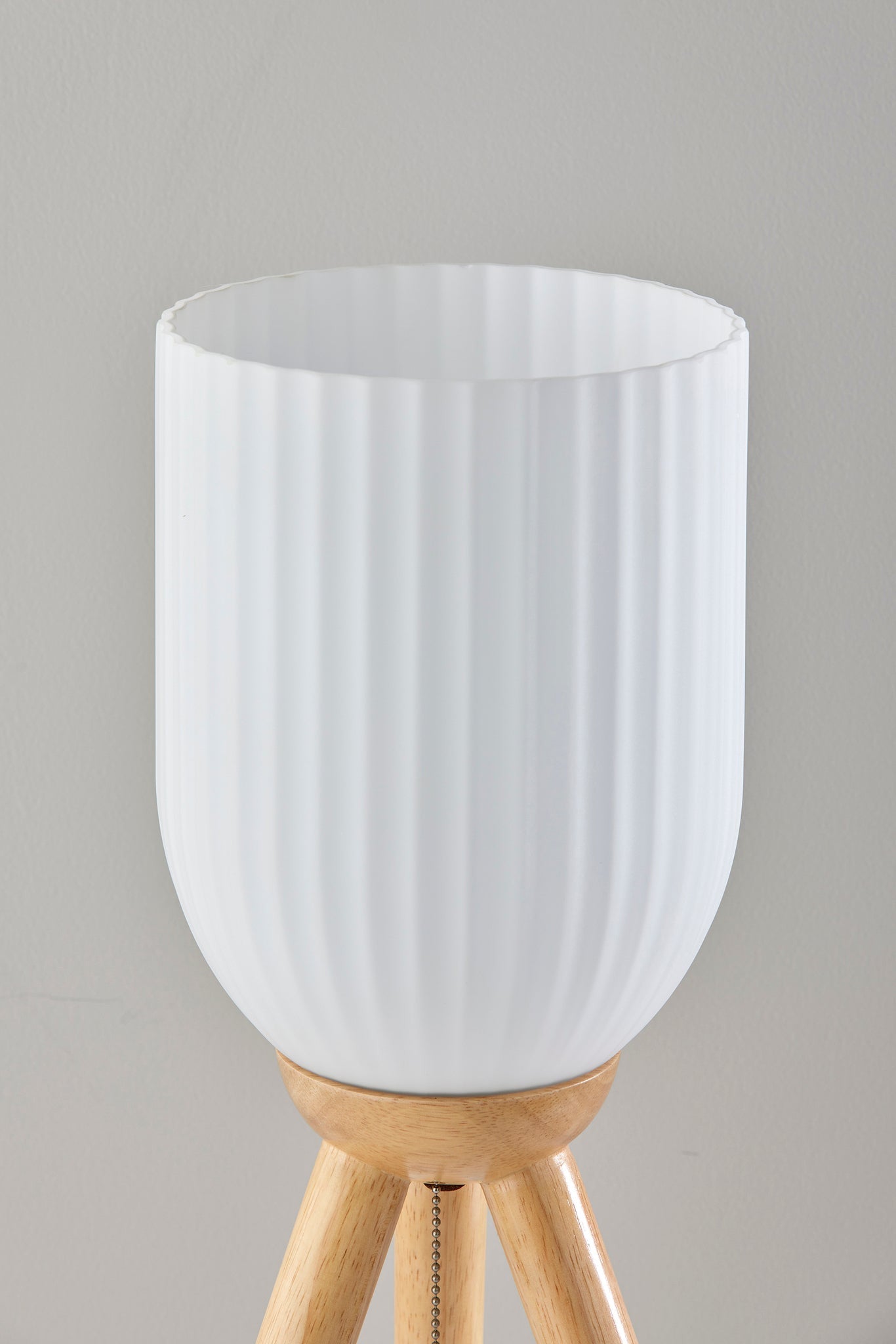 Natural Solid Wood Tripod Table Lamp w/ Shade