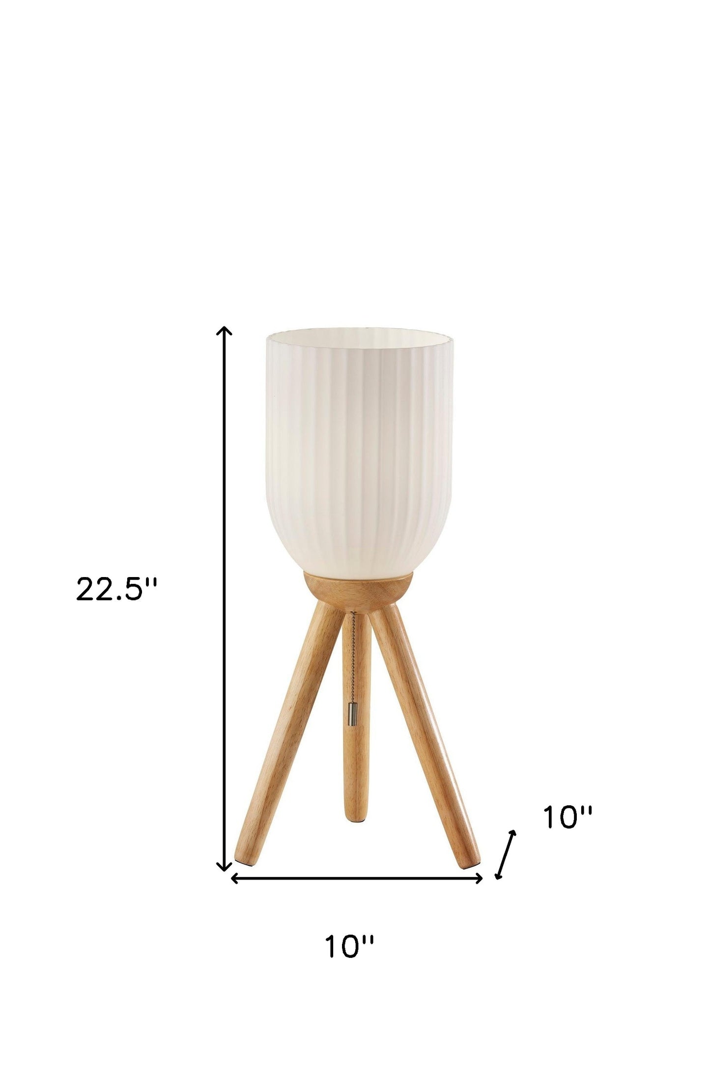 Natural Solid Wood Tripod Table Lamp w/ Shade