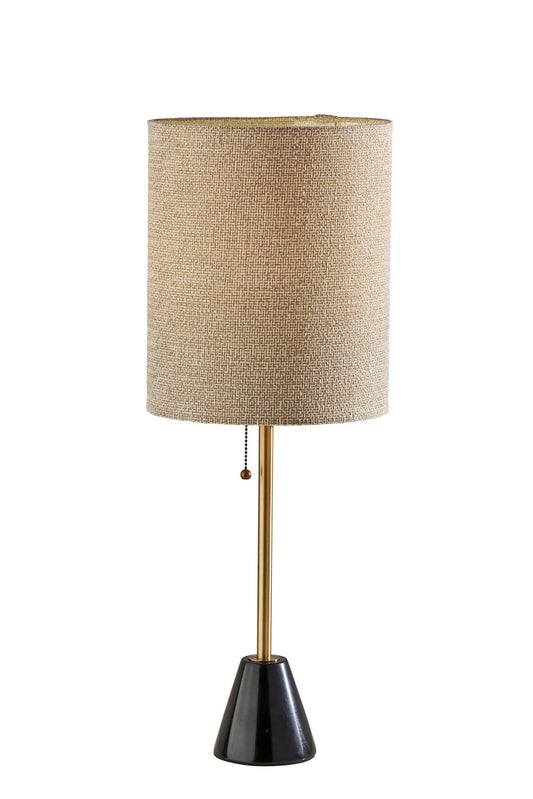 Black & Gold Marble & Table Lamp w/ Shade