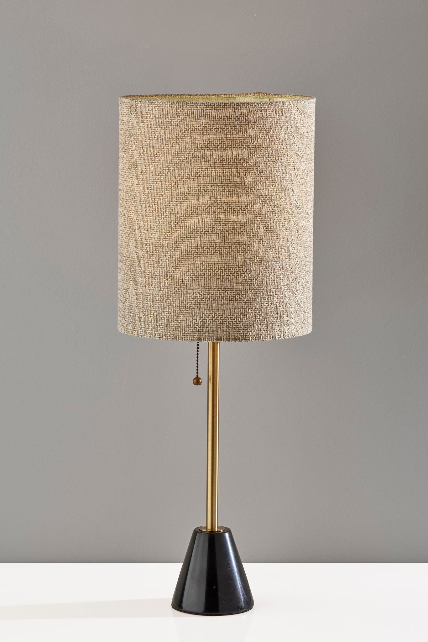 Black & Gold Marble & Table Lamp w/ Shade