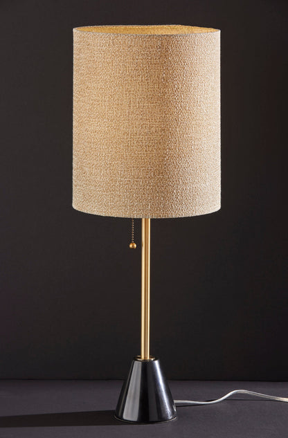 Black & Gold Marble & Table Lamp w/ Shade