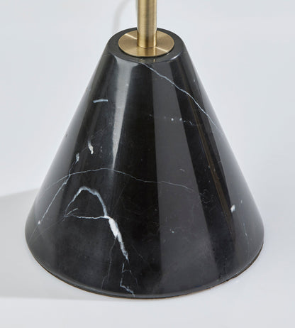 Black & Gold Marble & Table Lamp w/ Shade