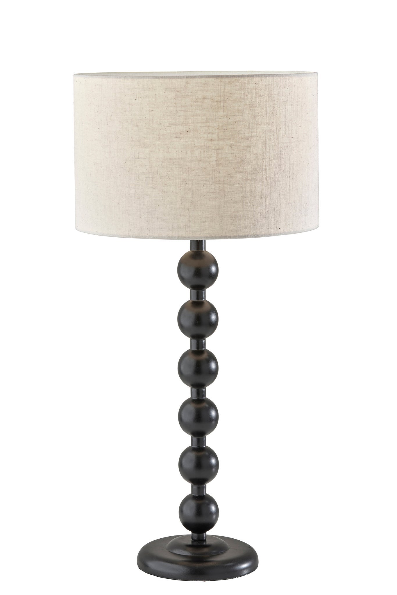 Black Solid Wood Candlestick Table Lamp w/ Off Shade