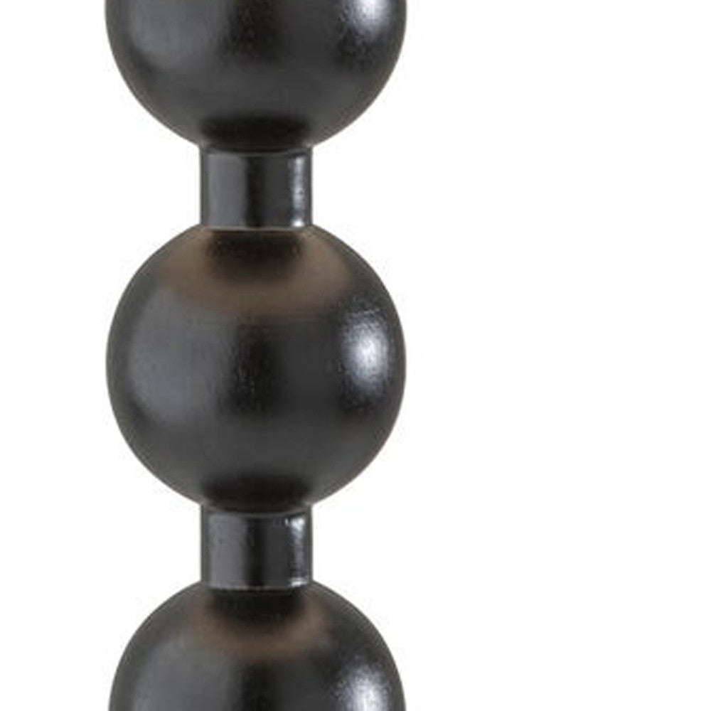 Black Solid Wood Candlestick Table Lamp w/ Off Shade