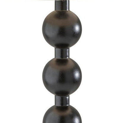 Black Solid Wood Candlestick Table Lamp w/ Off Shade