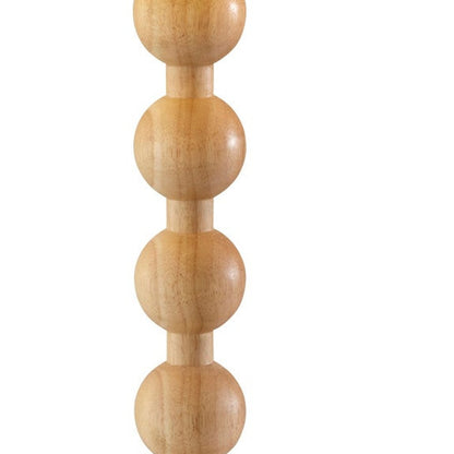 Brown Solid Wood Candlestick Table Lamp w/ Off Shade