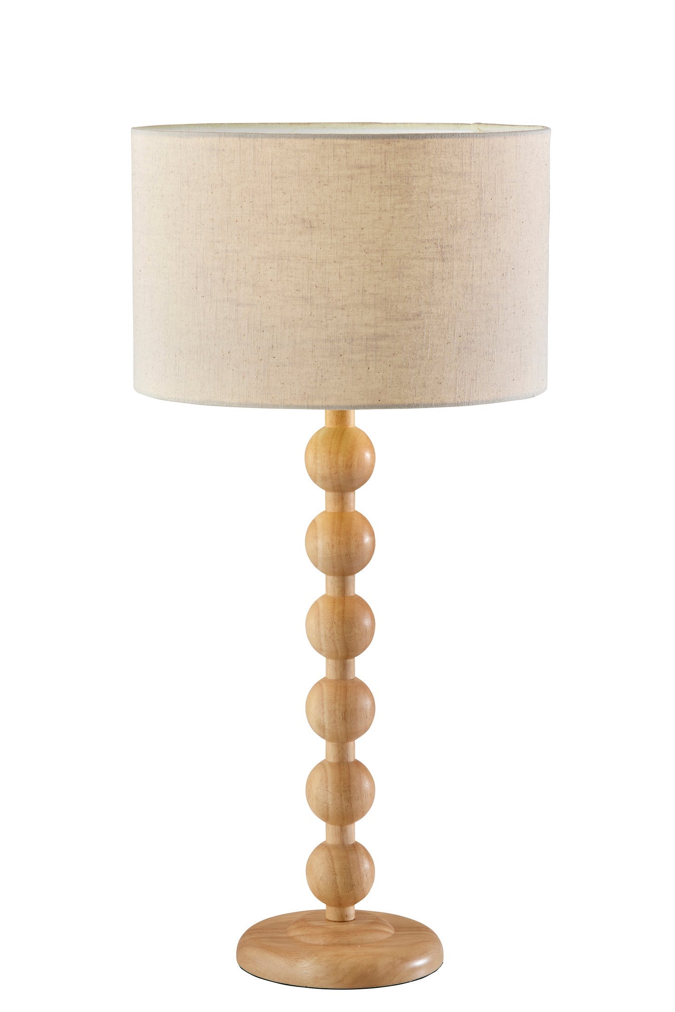 Brown Solid Wood Candlestick Table Lamp w/ Off Shade