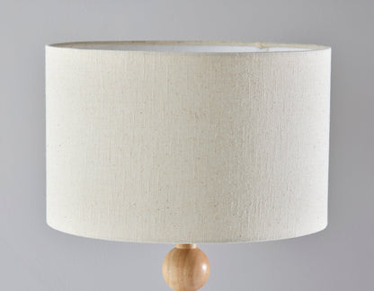 Brown Solid Wood Candlestick Table Lamp w/ Off Shade