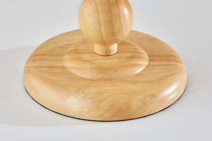 Brown Solid Wood Candlestick Table Lamp w/ Off Shade