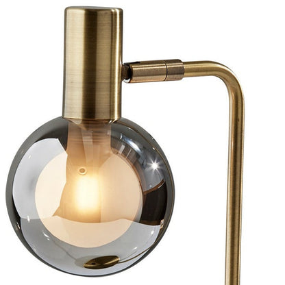 Antiqued Brass Desk Table Lamp w/ Starling Bulb