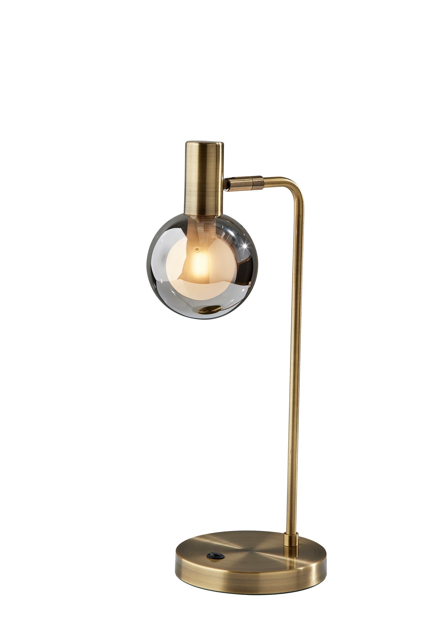 Antiqued Brass Desk Table Lamp w/ Starling Bulb