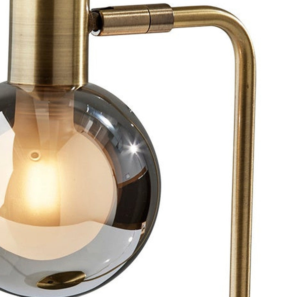 Antiqued Brass Desk Table Lamp w/ Starling Bulb