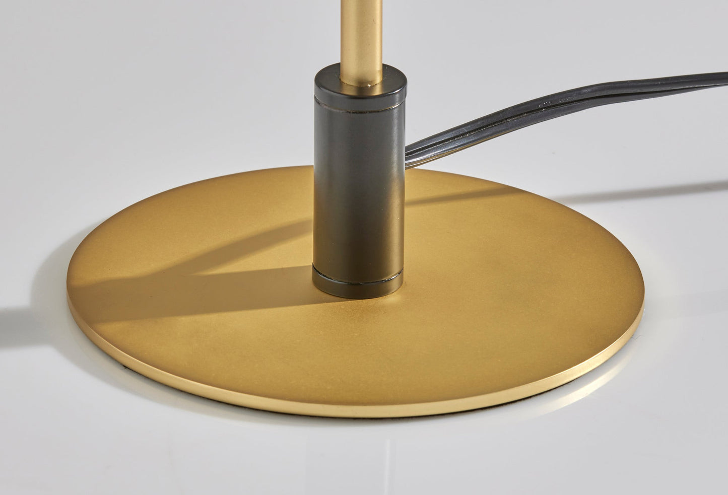 Black & Gold Candlestick Table Lamp w/ Brass Shade