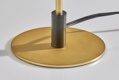 Black & Gold Candlestick Table Lamp w/ Brass Shade