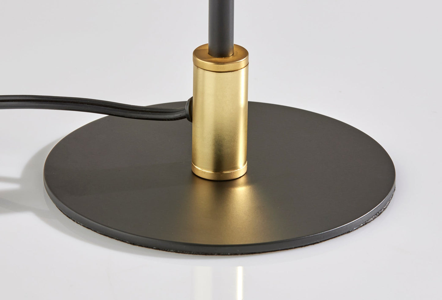 Black & Gold Candlestick Table Lamp w/ Brass Shade