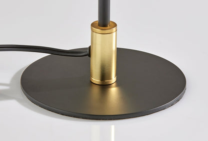 Black & Gold Candlestick Table Lamp w/ Brass Shade